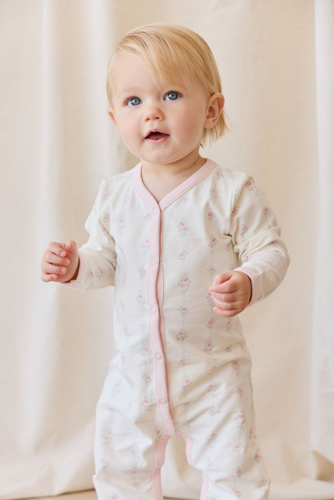 Organic Cotton Amory Onepiece - Rose Trail Childrens Pyjama from Jamie Kay Australia