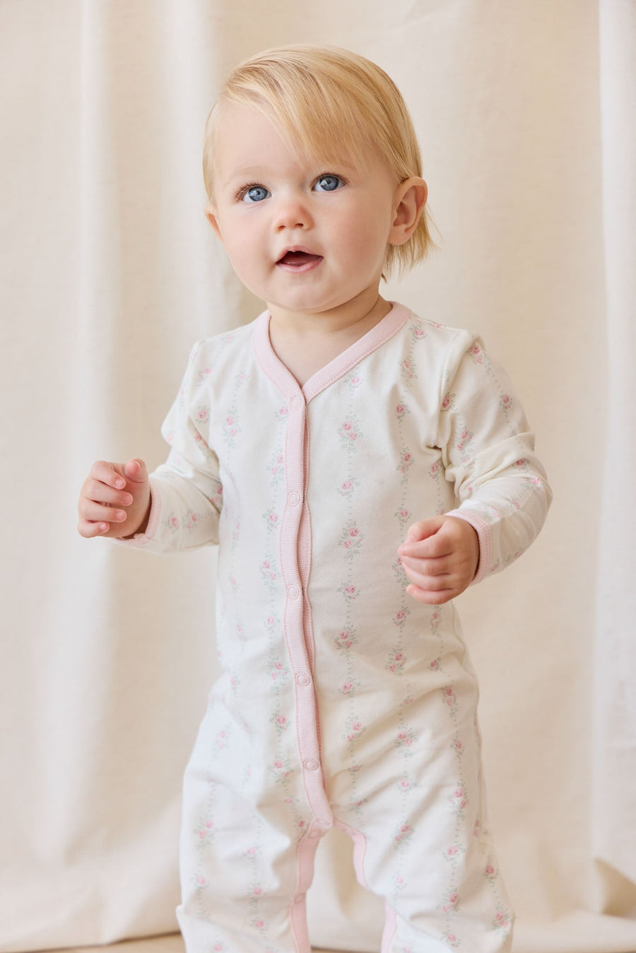 Organic Cotton Amory Onepiece - Rose Trail Childrens Pyjama from Jamie Kay Australia