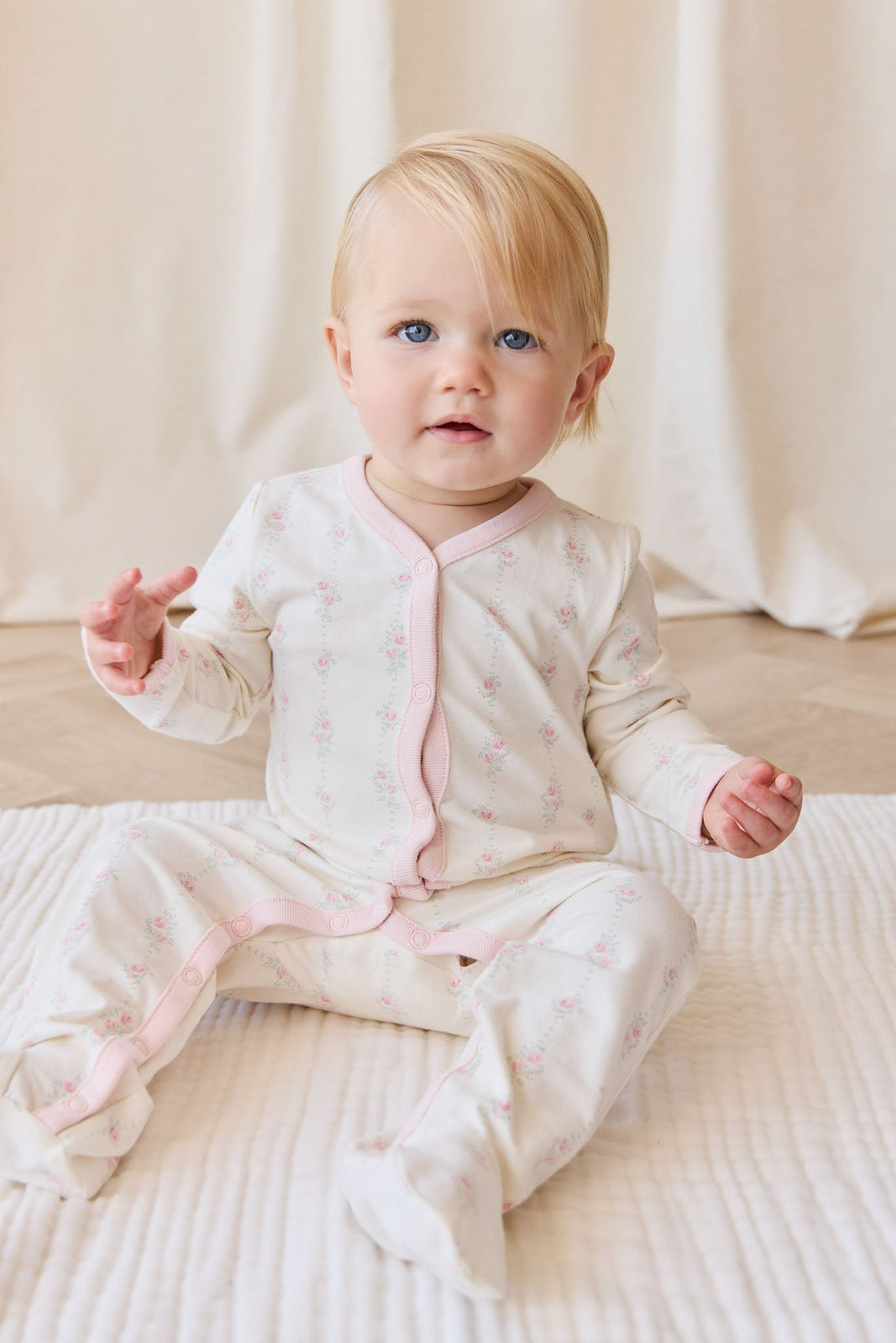 Organic Cotton Amory Onepiece - Rose Trail Childrens Pyjama from Jamie Kay Australia