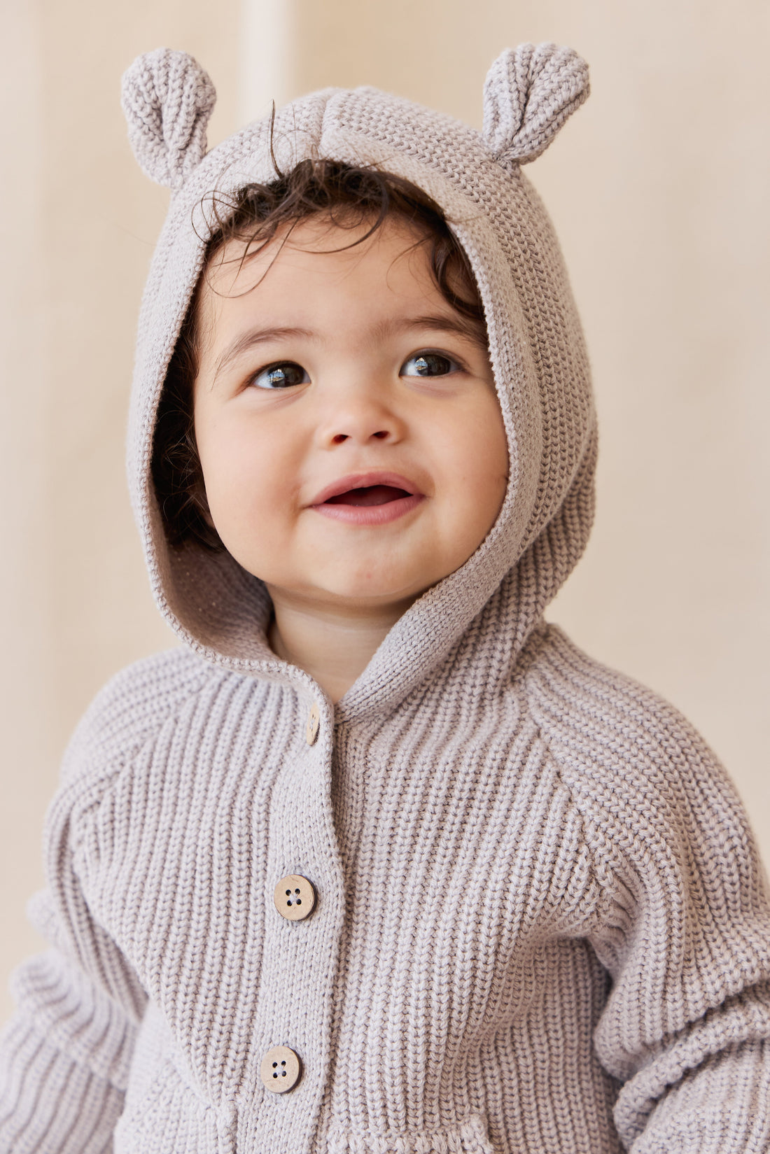 OG Bear Knit - Moleskin Marle Childrens Cardigan from Jamie Kay Australia