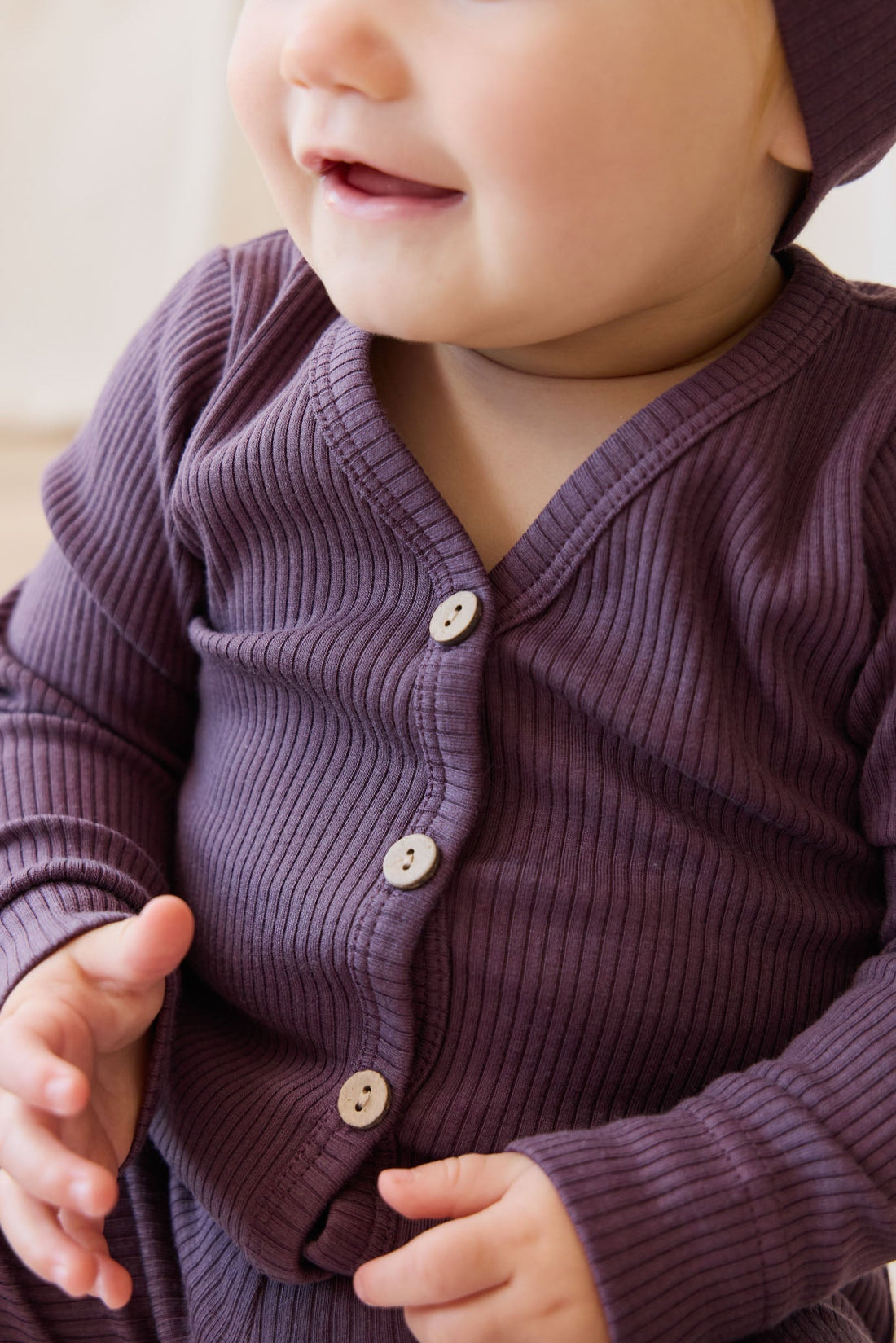 Organic Cotton Modal Cardigan - Blackberry Childrens Cardigan from Jamie Kay Australia