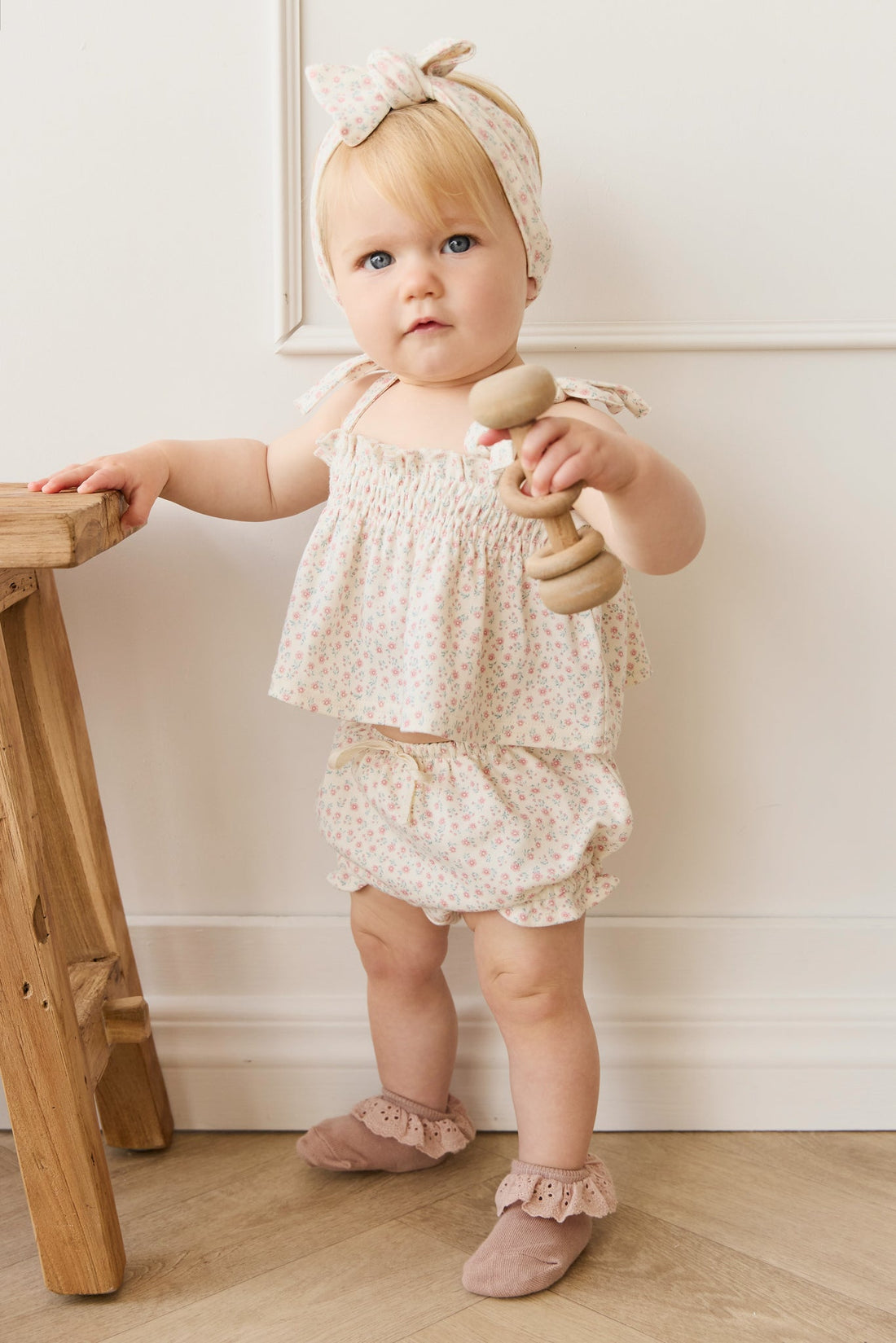 Organic Cotton Emmeline Top - Posy Garden Pink Childrens Top from Jamie Kay Australia