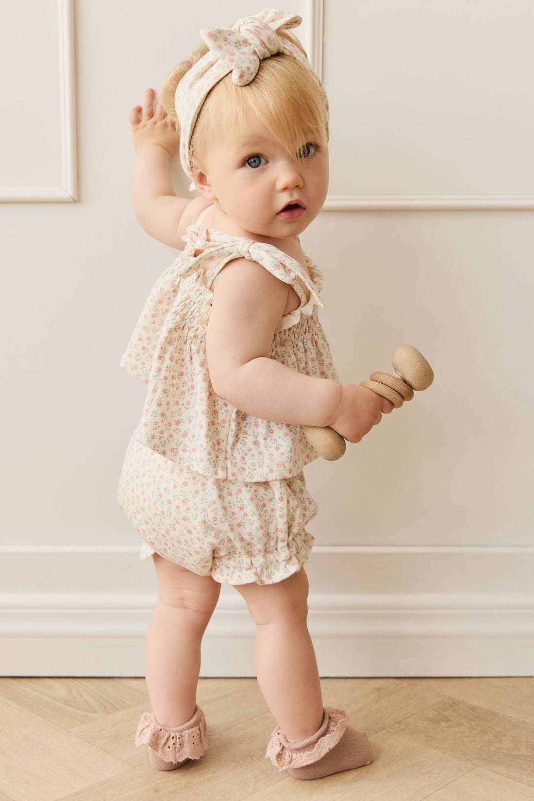 Organic Cotton Emmeline Top - Posy Garden Pink Childrens Top from Jamie Kay Australia