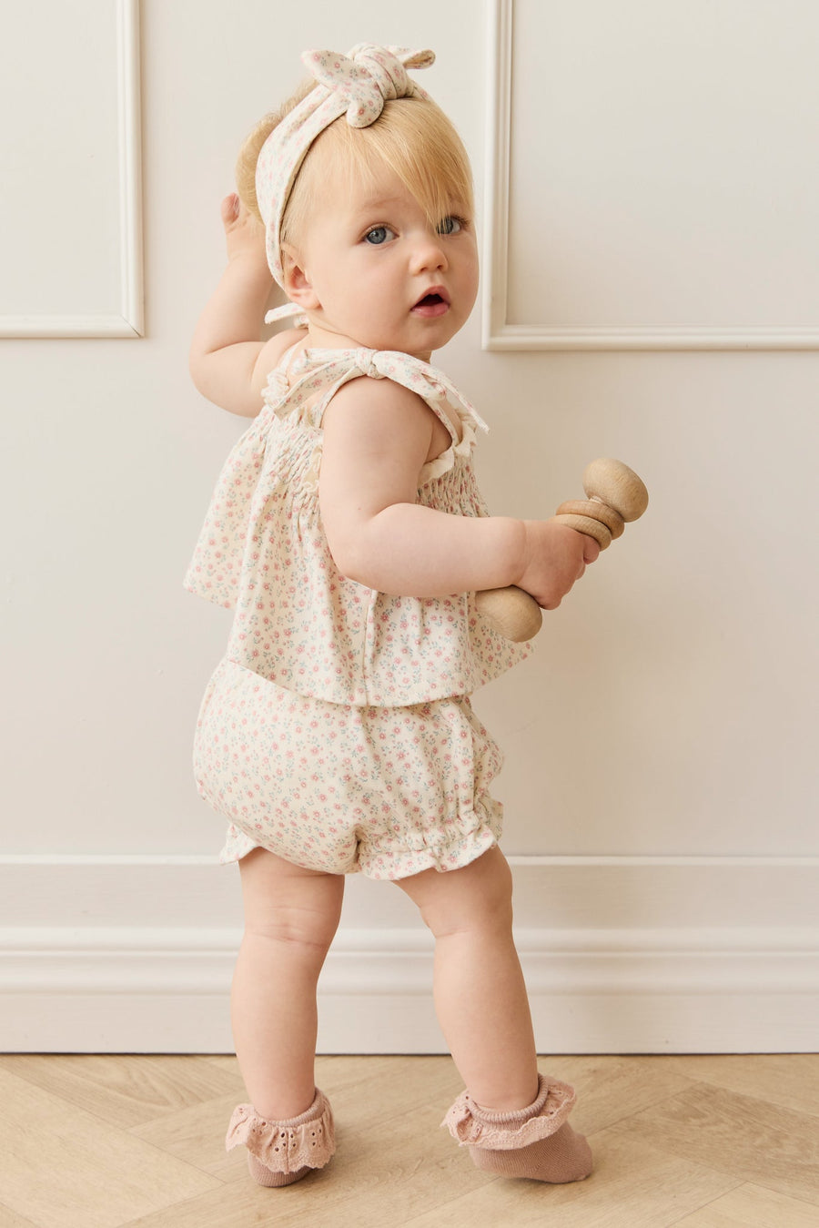 Organic Cotton Emmeline Top - Posy Garden Pink Childrens Top from Jamie Kay Australia