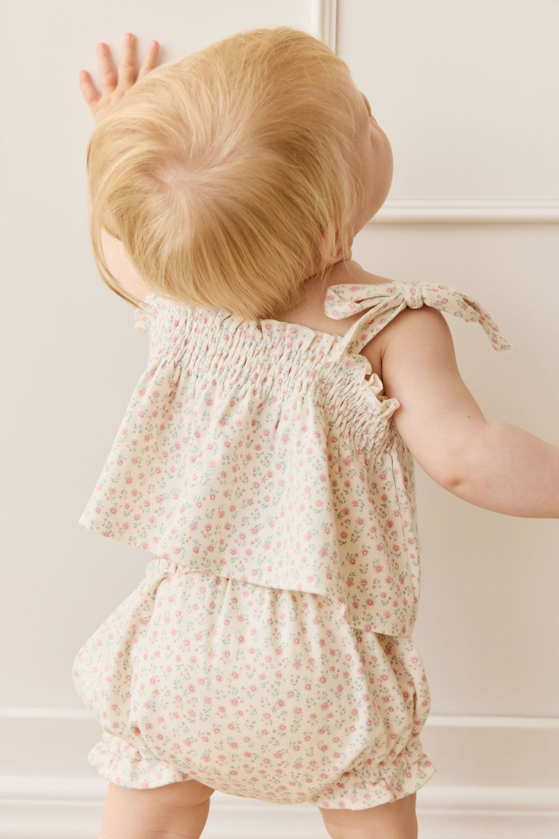 Organic Cotton Frill Bloomer - Posy Garden Pink Childrens Bloomer from Jamie Kay Australia