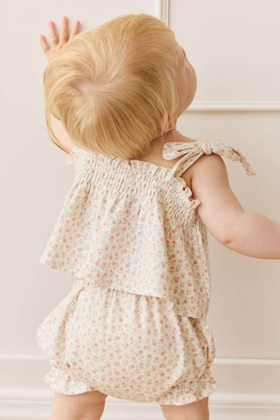 Organic Cotton Frill Bloomer - Posy Garden Pink Childrens Bloomer from Jamie Kay Australia