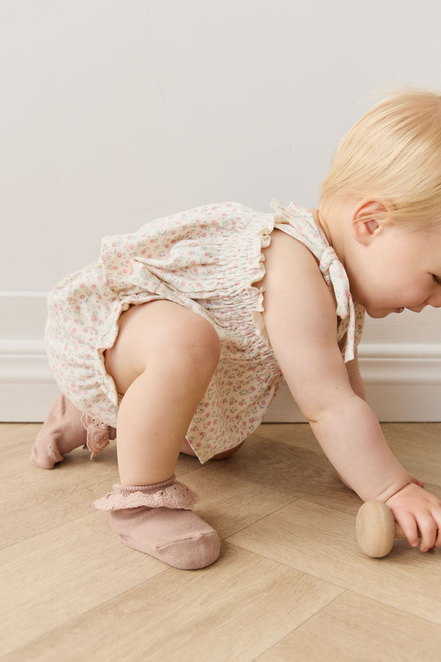 Organic Cotton Frill Bloomer - Posy Garden Pink Childrens Bloomer from Jamie Kay Australia