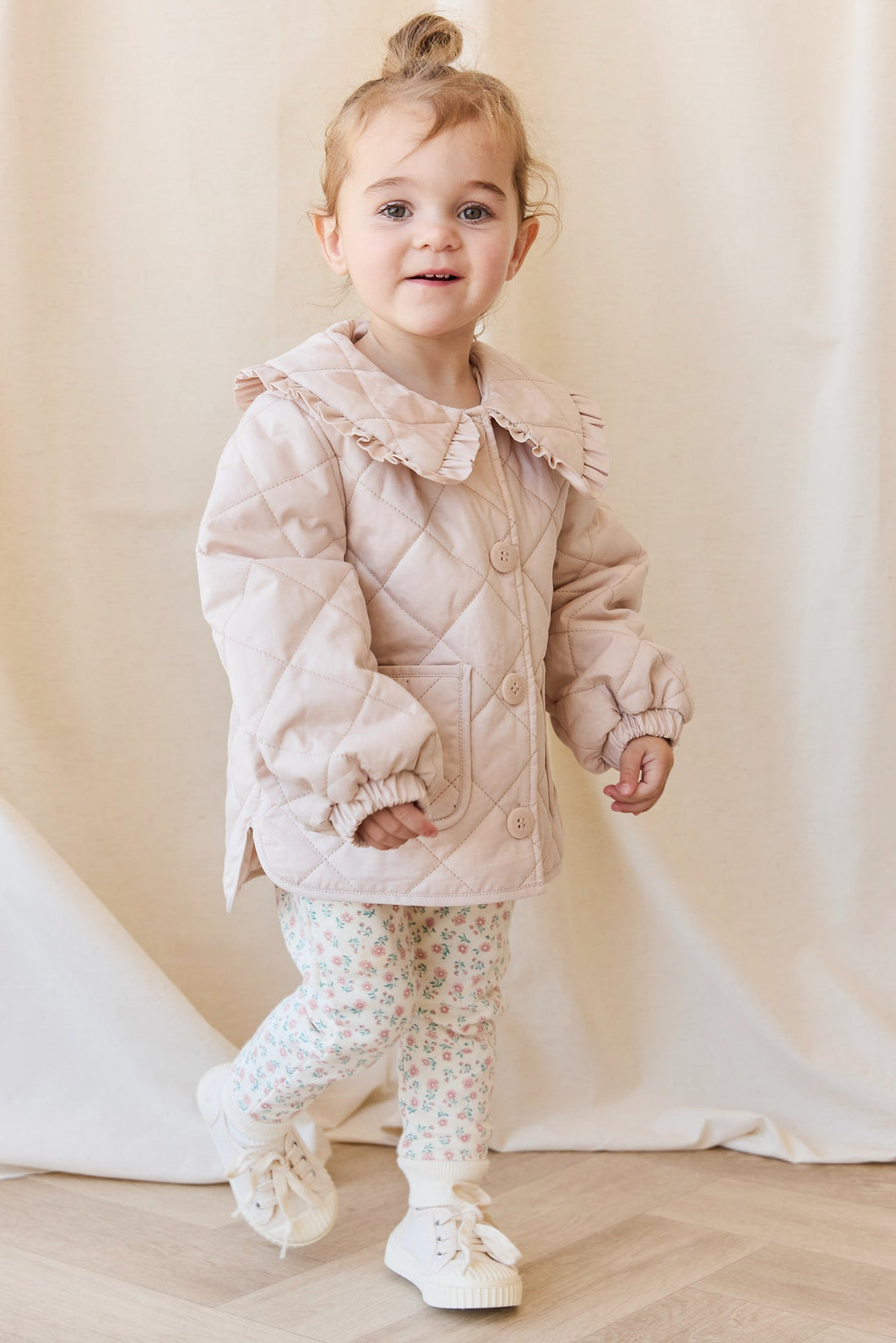 Organic Cotton Lilith Track Pant - Posy Garden Pink Childrens Pant from Jamie Kay Australia