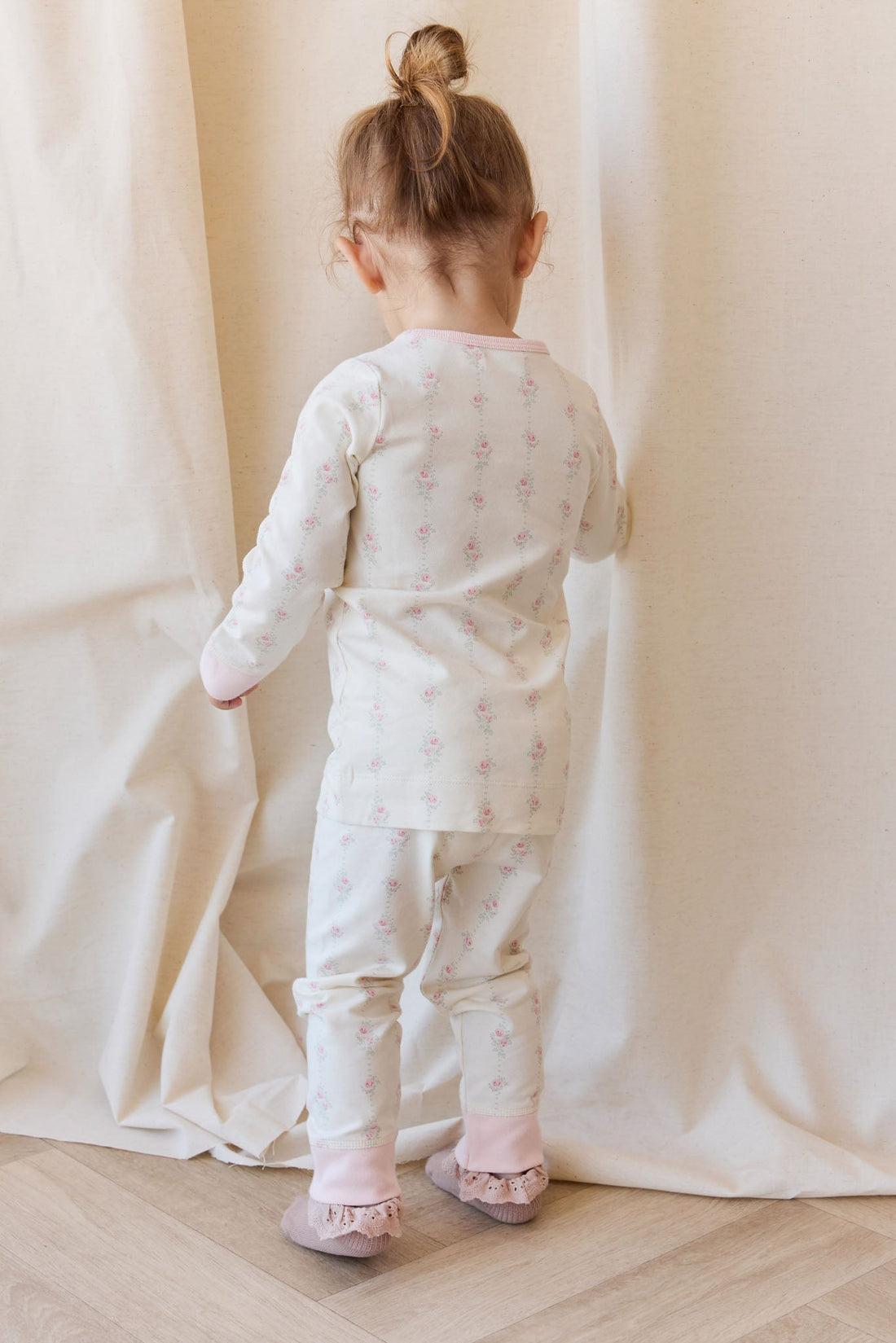 Organic Cotton Jude Long Sleeve Pyjama Set - Rose Trail Childrens Pyjama from Jamie Kay Australia