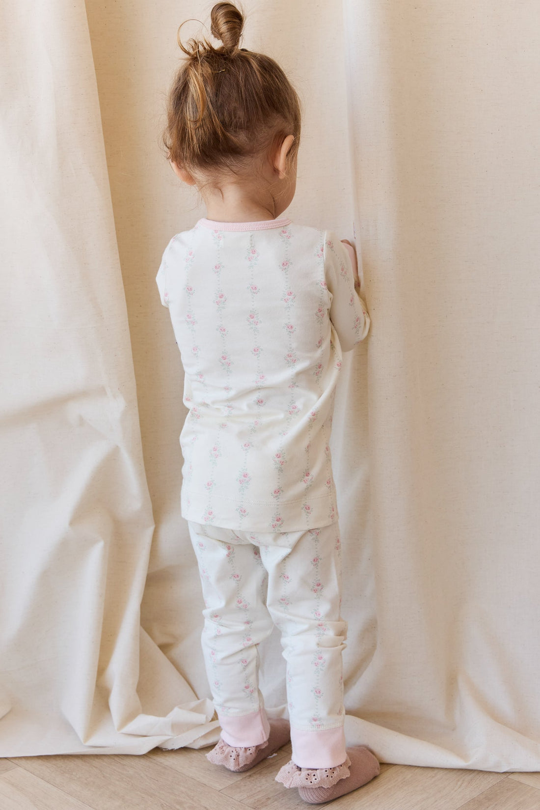 Organic Cotton Amory Long Sleeve Pyjama Set - Rose Trail Childrens Pyjama from Jamie Kay Australia