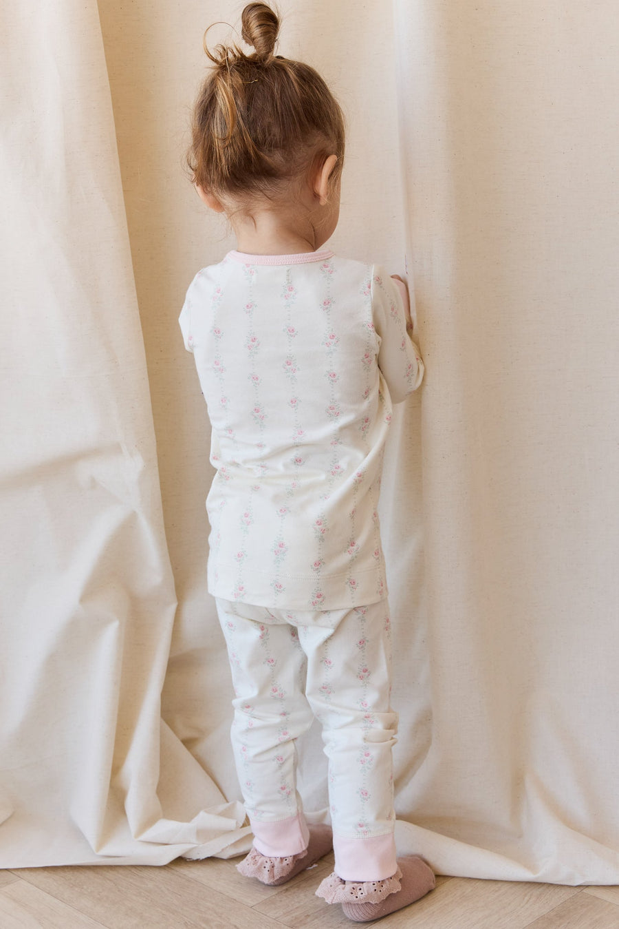 Organic Cotton Amory Long Sleeve Pyjama Set - Rose Trail Childrens Pyjama from Jamie Kay Australia