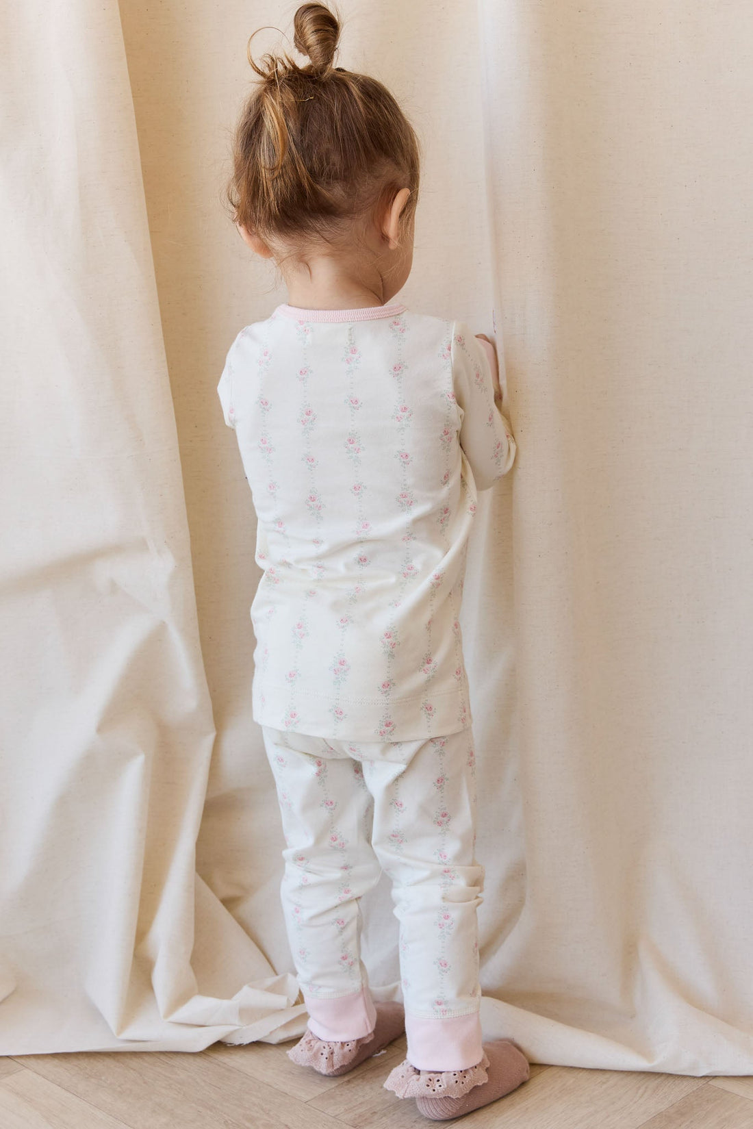 Organic Cotton Jude Long Sleeve Pyjama Set - Rose Trail Childrens Pyjama from Jamie Kay Australia