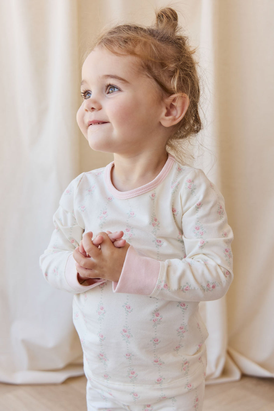 Organic Cotton Jude Long Sleeve Pyjama Set - Rose Trail Childrens Pyjama from Jamie Kay Australia