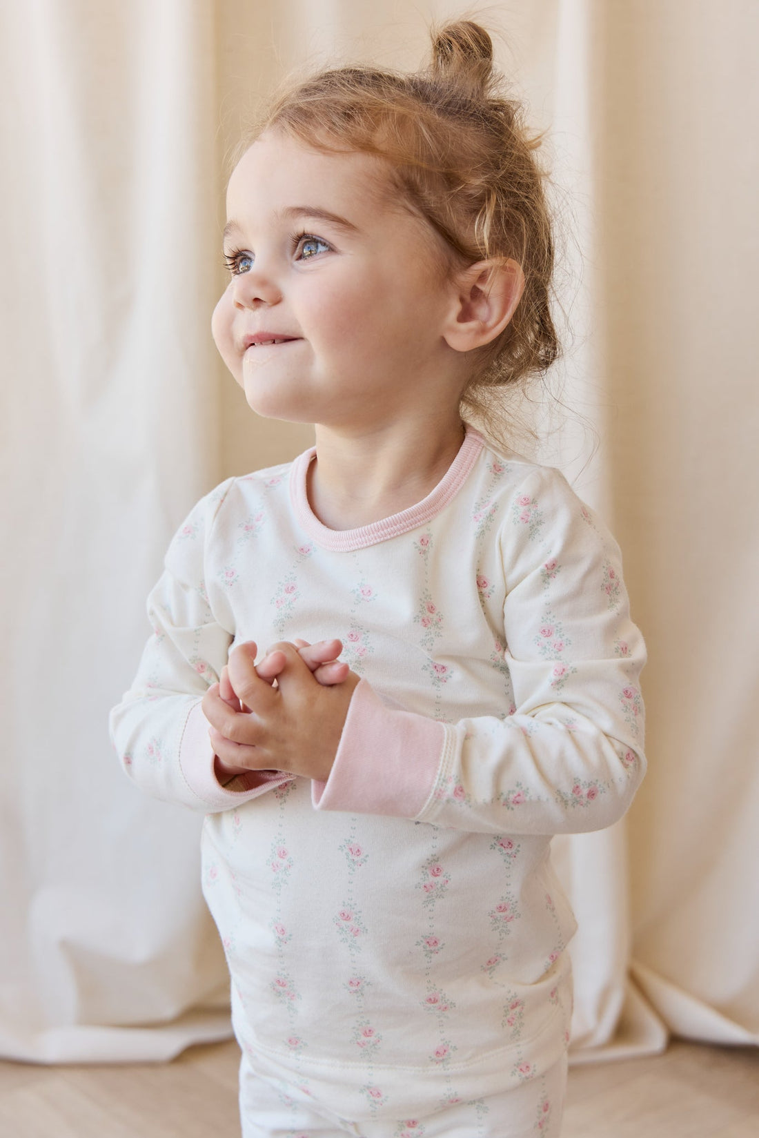 Organic Cotton Amory Long Sleeve Pyjama Set - Rose Trail Childrens Pyjama from Jamie Kay Australia