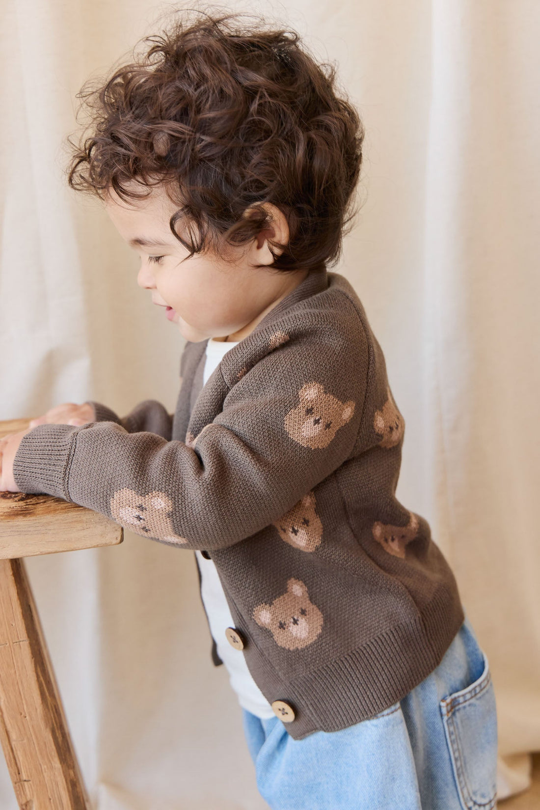 Samuel Cardigan - Bobbie Bear Canteen Childrens Cardigan from Jamie Kay Australia