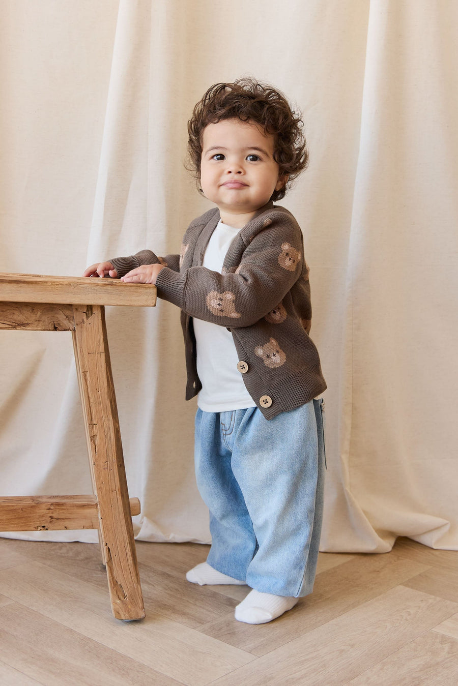 Samuel Cardigan - Bobbie Bear Canteen Childrens Cardigan from Jamie Kay Australia