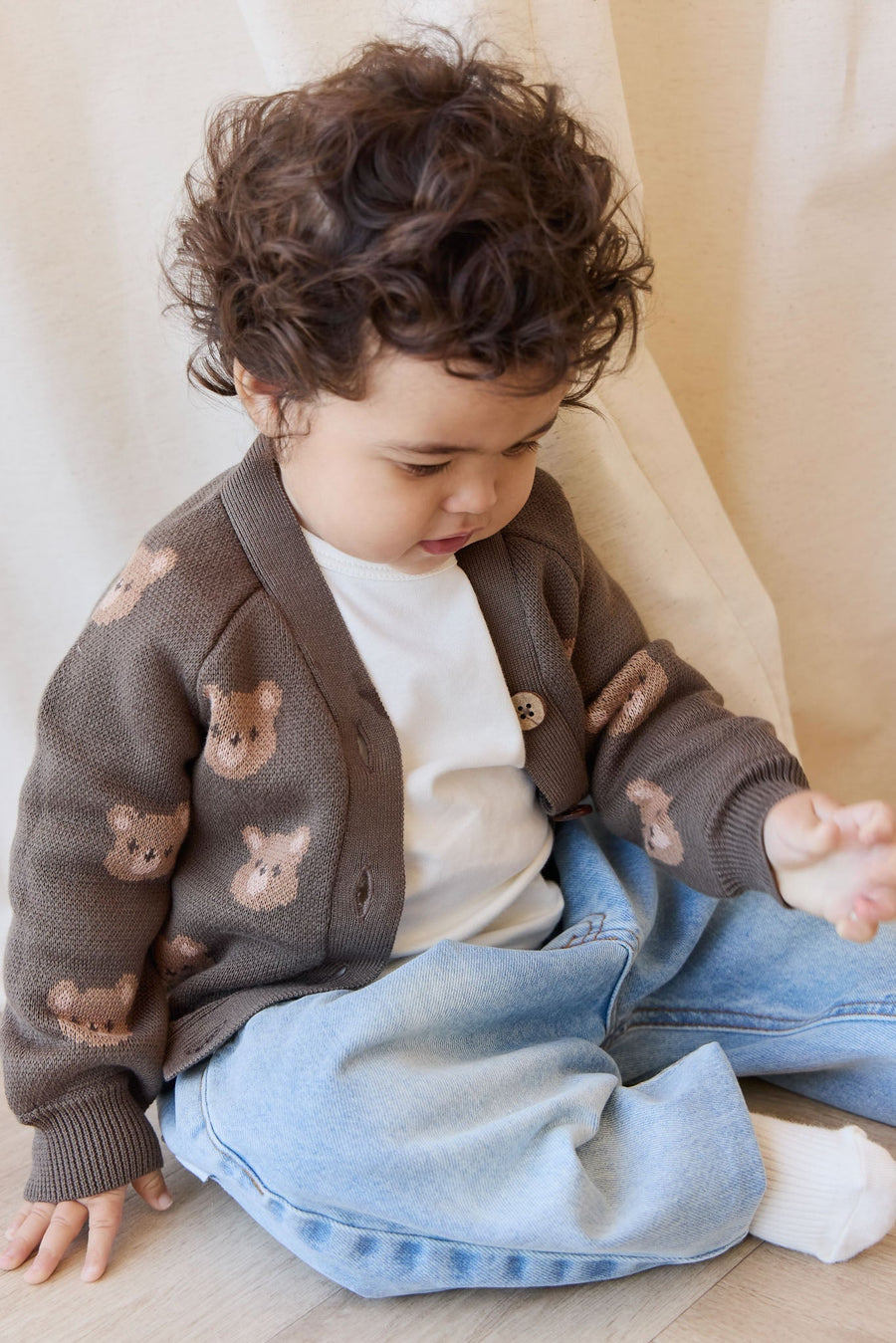 Samuel Cardigan - Bobbie Bear Canteen Childrens Cardigan from Jamie Kay Australia