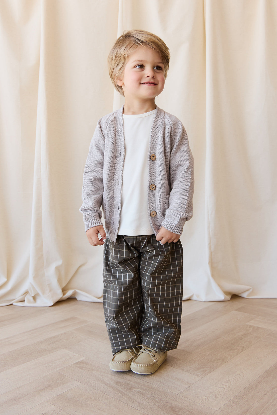 Franco Cardigan - Moleskin Marle Childrens Cardigan from Jamie Kay Australia