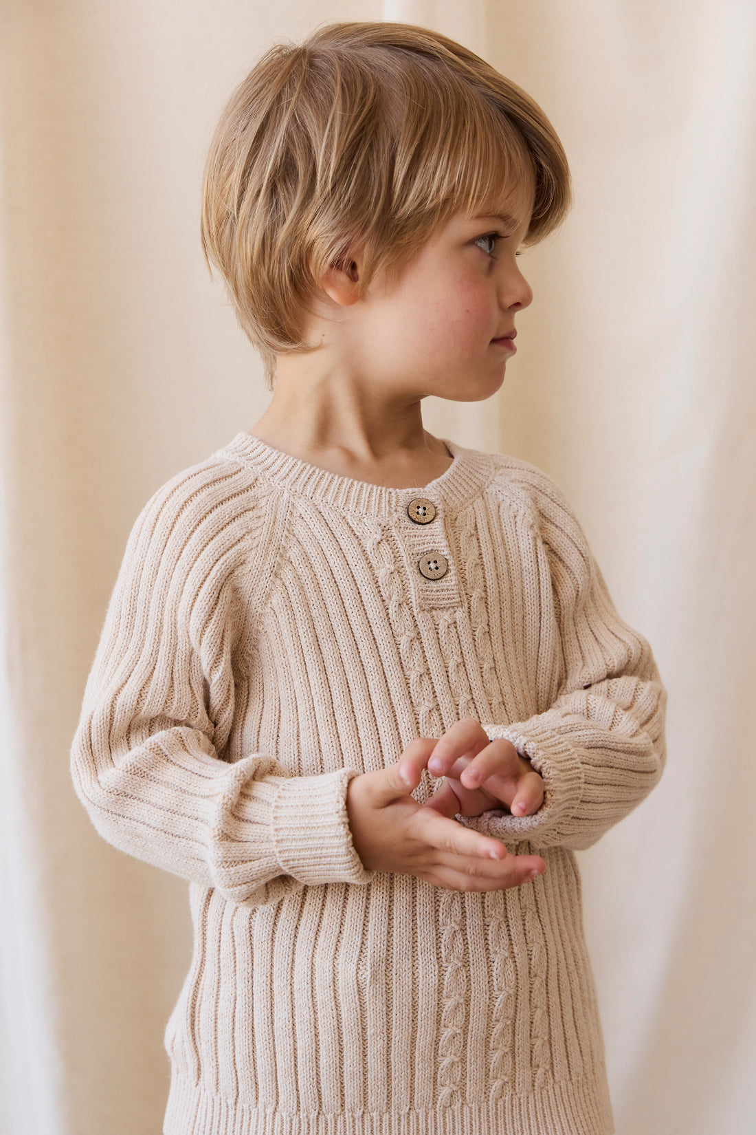 Nathaniel Jumper - Oatmeal Marle Childrens Jumper from Jamie Kay Australia
