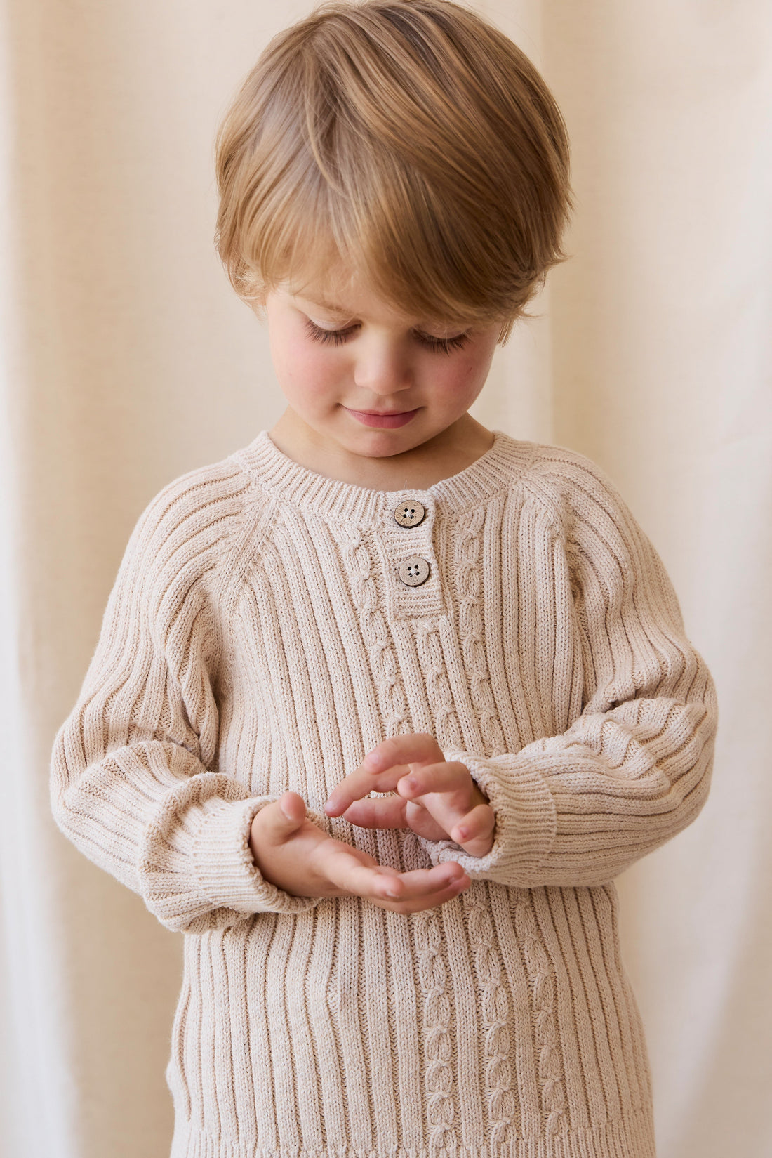 Nathaniel Jumper - Oatmeal Marle Childrens Jumper from Jamie Kay Australia
