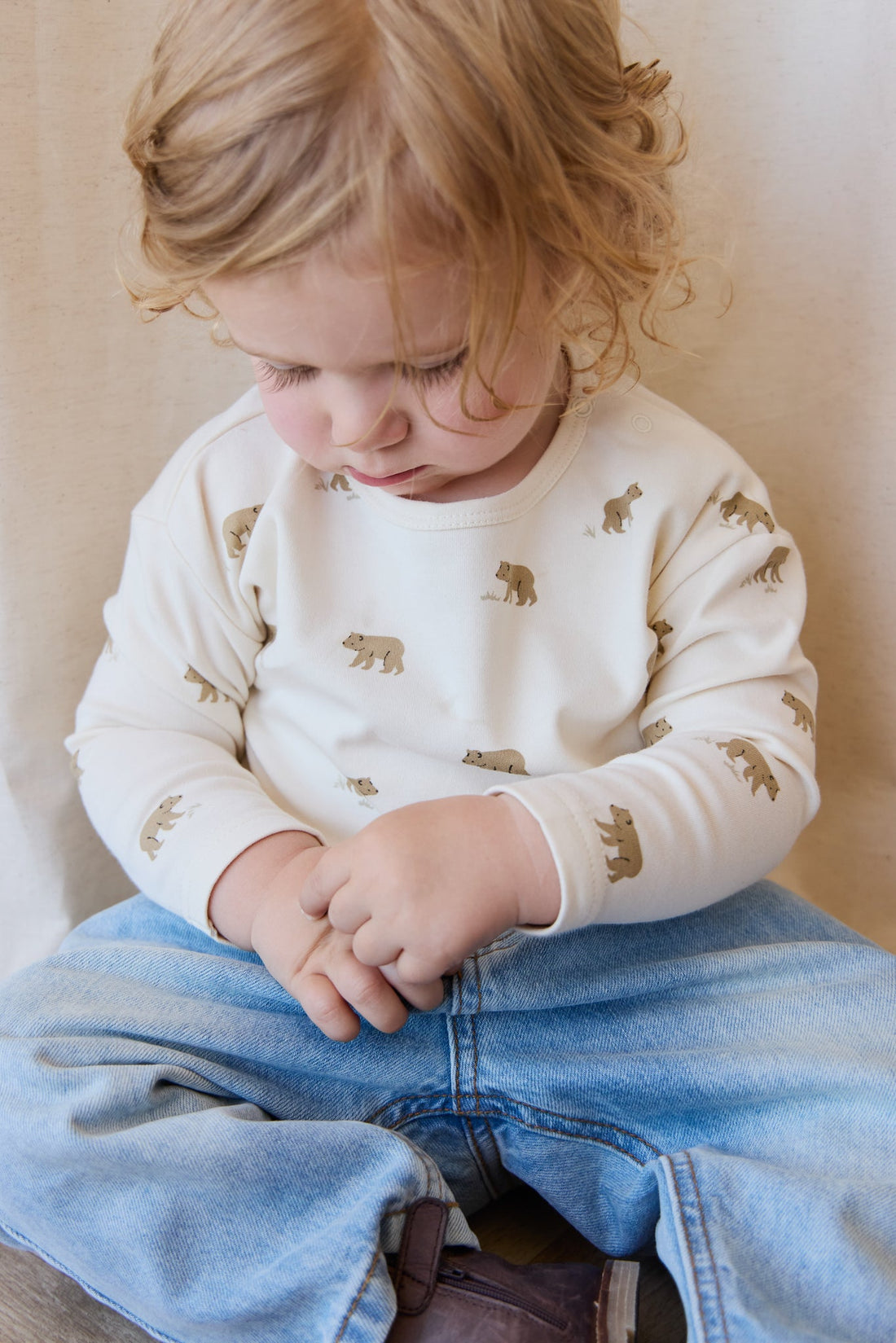 Pima Cotton Arnold Long Sleeve Top - Cub Walk Samoyed Childrens Top from Jamie Kay Australia