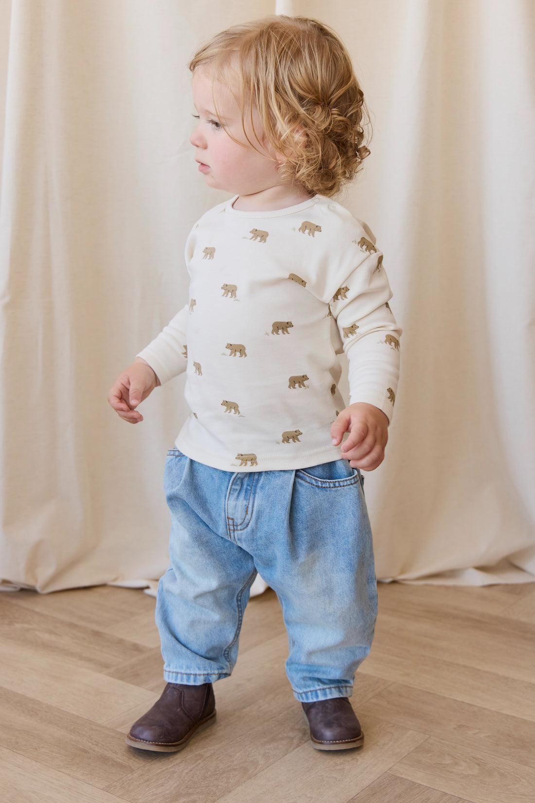 Pima Cotton Arnold Long Sleeve Top - Cub Walk Samoyed Childrens Top from Jamie Kay Australia