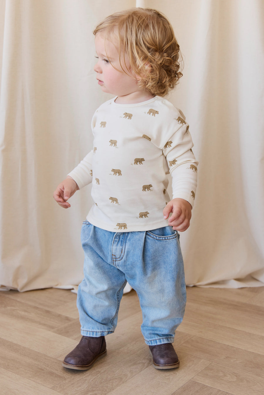Pima Cotton Arnold Long Sleeve Top - Cub Walk Samoyed Childrens Top from Jamie Kay Australia