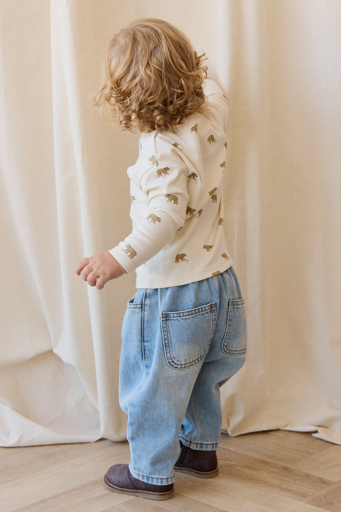 Pima Cotton Arnold Long Sleeve Top - Cub Walk Samoyed Childrens Top from Jamie Kay Australia