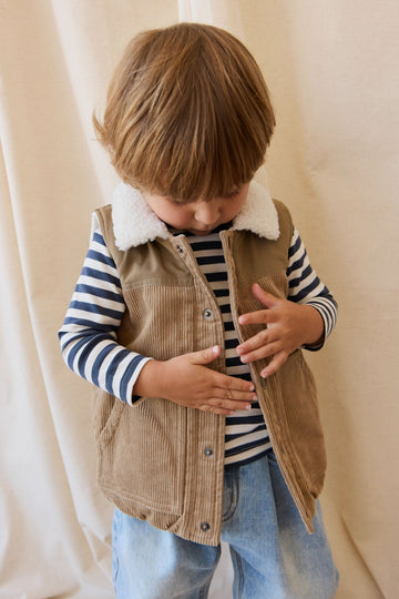 Spencer Vest - Brioche/Pecan Childrens Top from Jamie Kay Australia