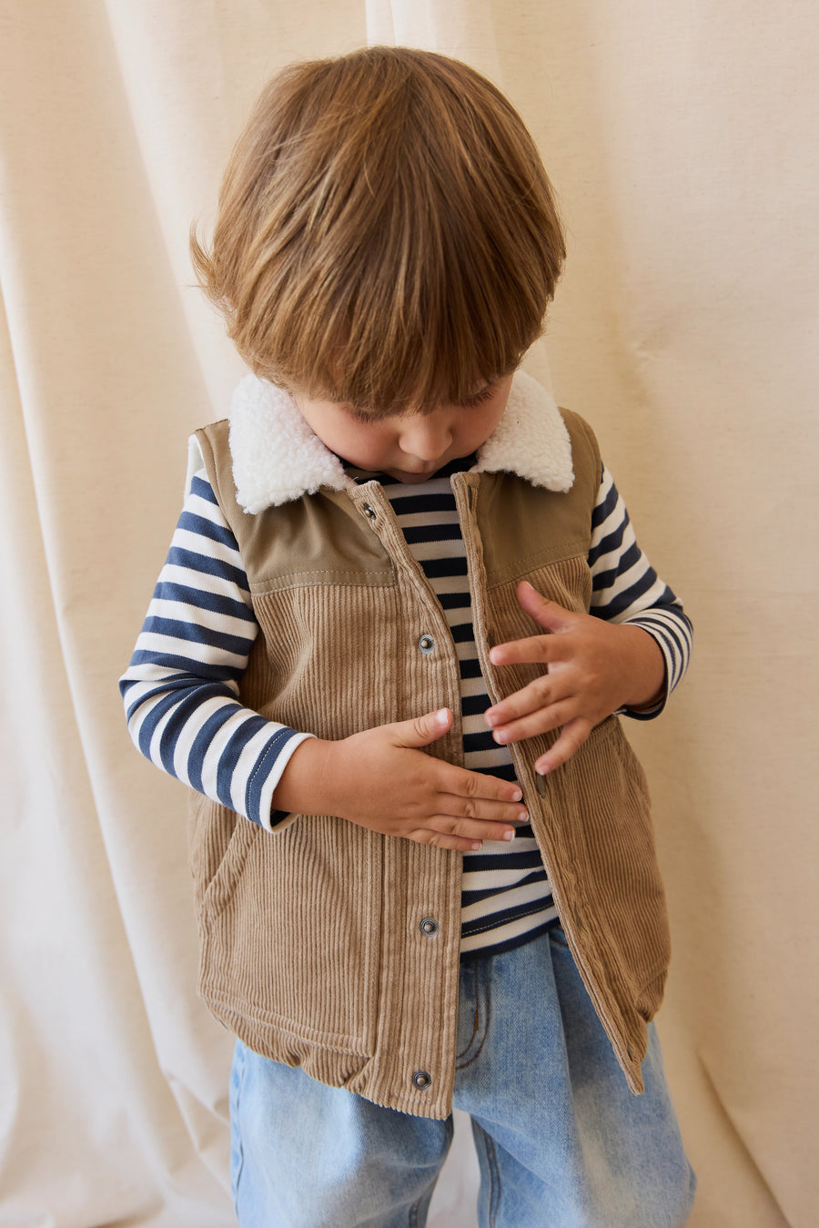 Spencer Vest - Brioche/Pecan Childrens Top from Jamie Kay Australia