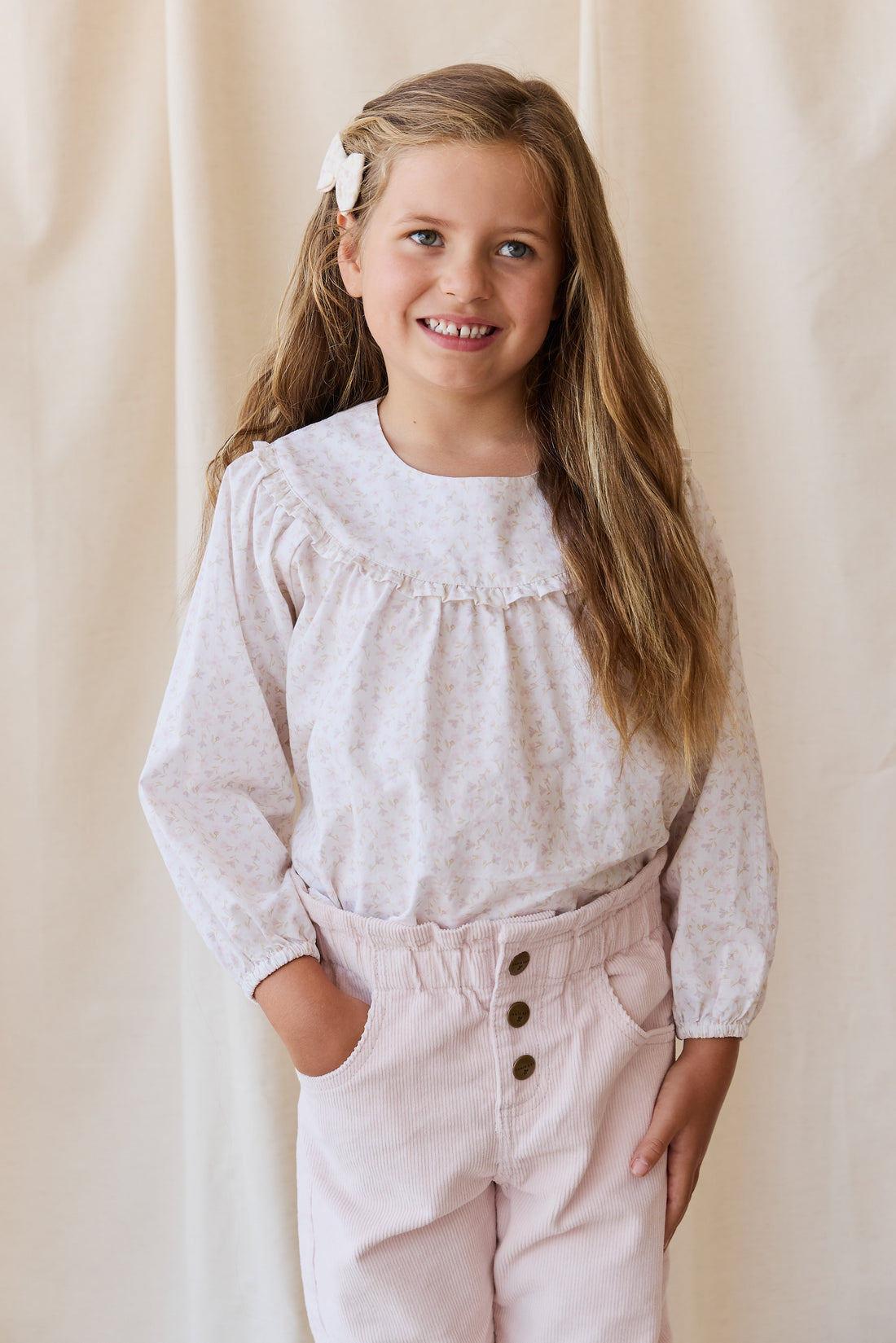 Organic Cotton Amira Blouse - Aries Mauve Childrens Top from Jamie Kay Australia