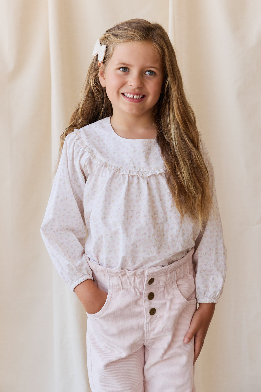 Organic Cotton Amira Blouse - Aries Mauve Childrens Top from Jamie Kay Australia