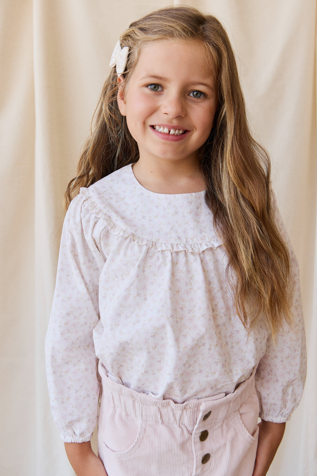Organic Cotton Amira Blouse - Aries Mauve Childrens Top from Jamie Kay Australia