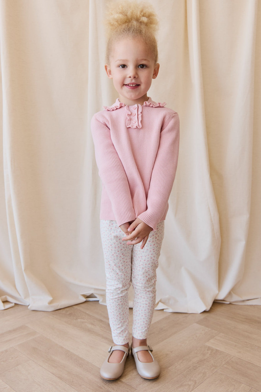 Organic Cotton Everyday Legging - Posy Garden Pink Childrens Legging from Jamie Kay Australia