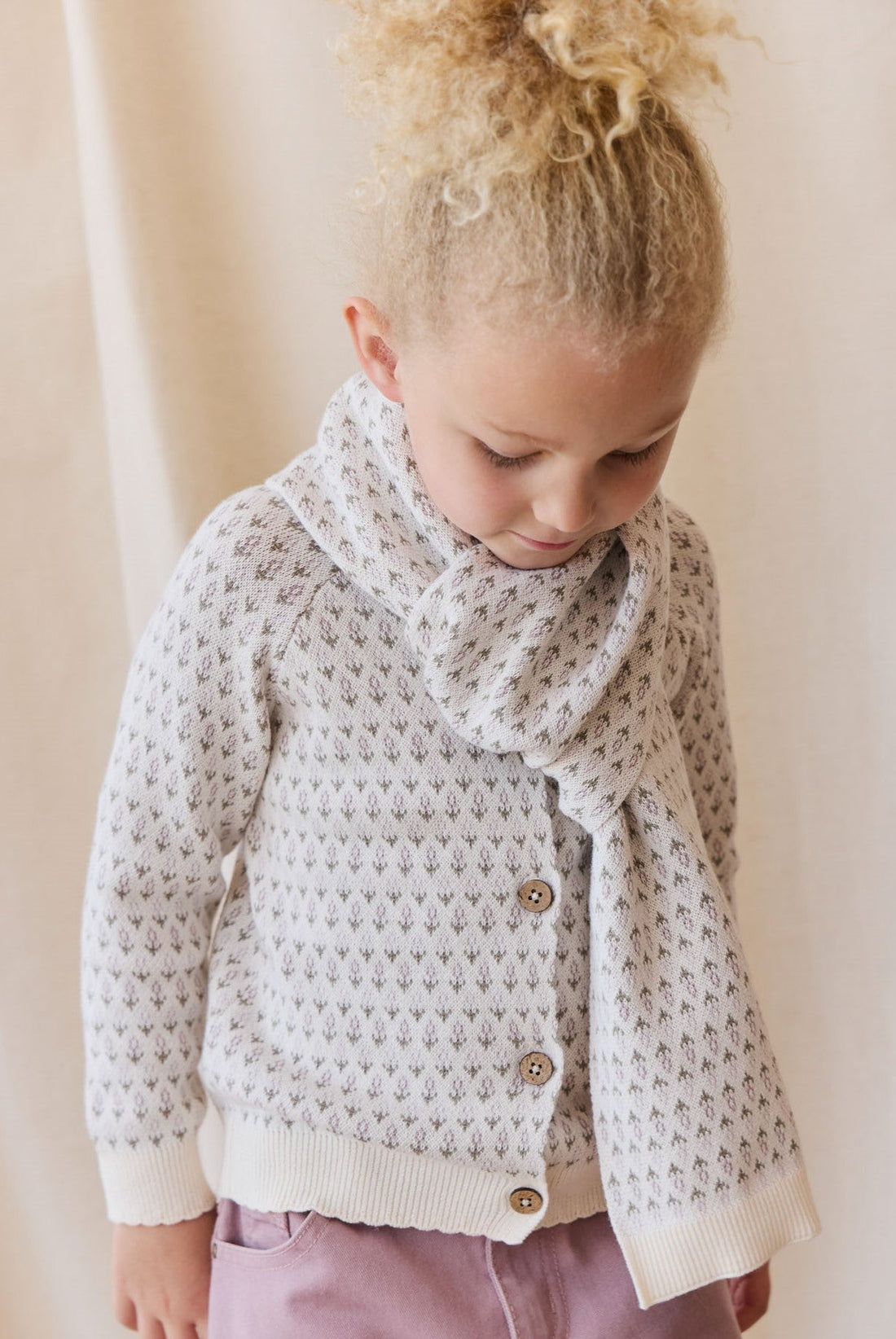 Savannah Jacquard Cardigan - Sheer Pink Childrens Cardigan from Jamie Kay Australia