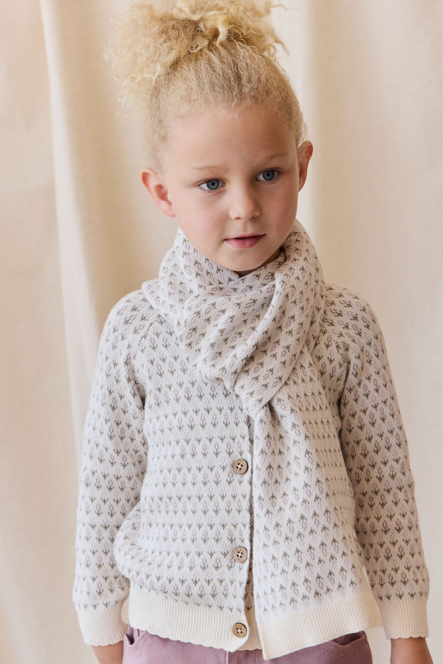 Savannah Jacquard Cardigan - Sheer Pink Childrens Cardigan from Jamie Kay Australia