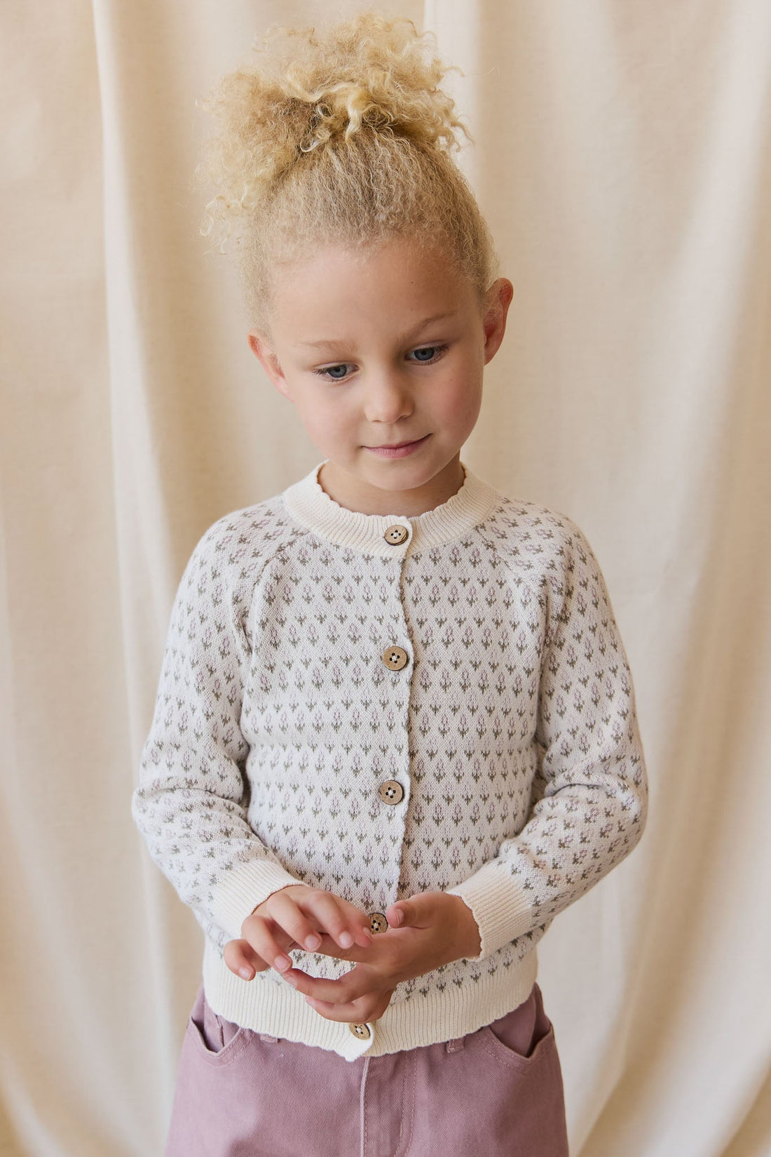 Savannah Jacquard Cardigan - Sheer Pink Childrens Cardigan from Jamie Kay Australia
