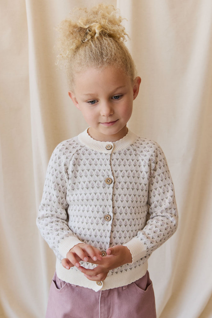 Savannah Jacquard Cardigan - Sheer Pink Childrens Cardigan from Jamie Kay Australia