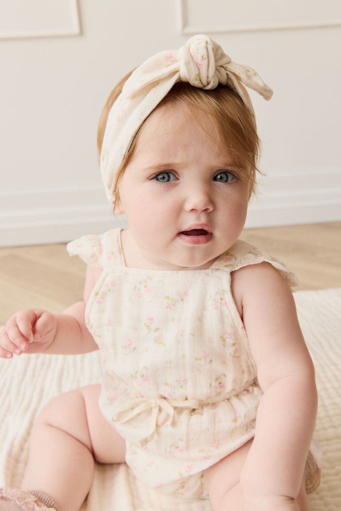 Organic Cotton Muslin Headband - Emelia Pink Childrens Headband from Jamie Kay Australia