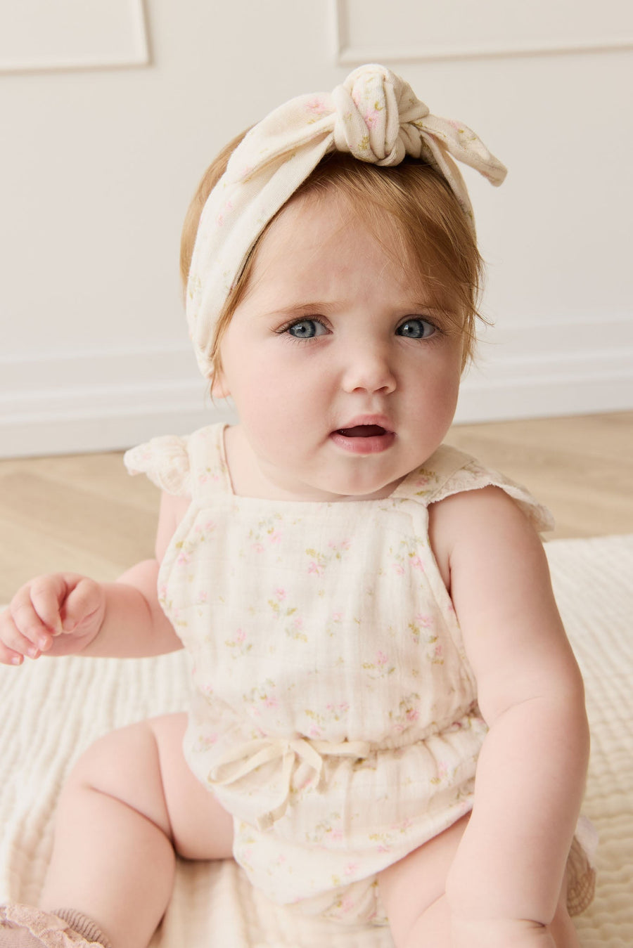 Organic Cotton Muslin Headband - Emelia Pink Childrens Headband from Jamie Kay Australia
