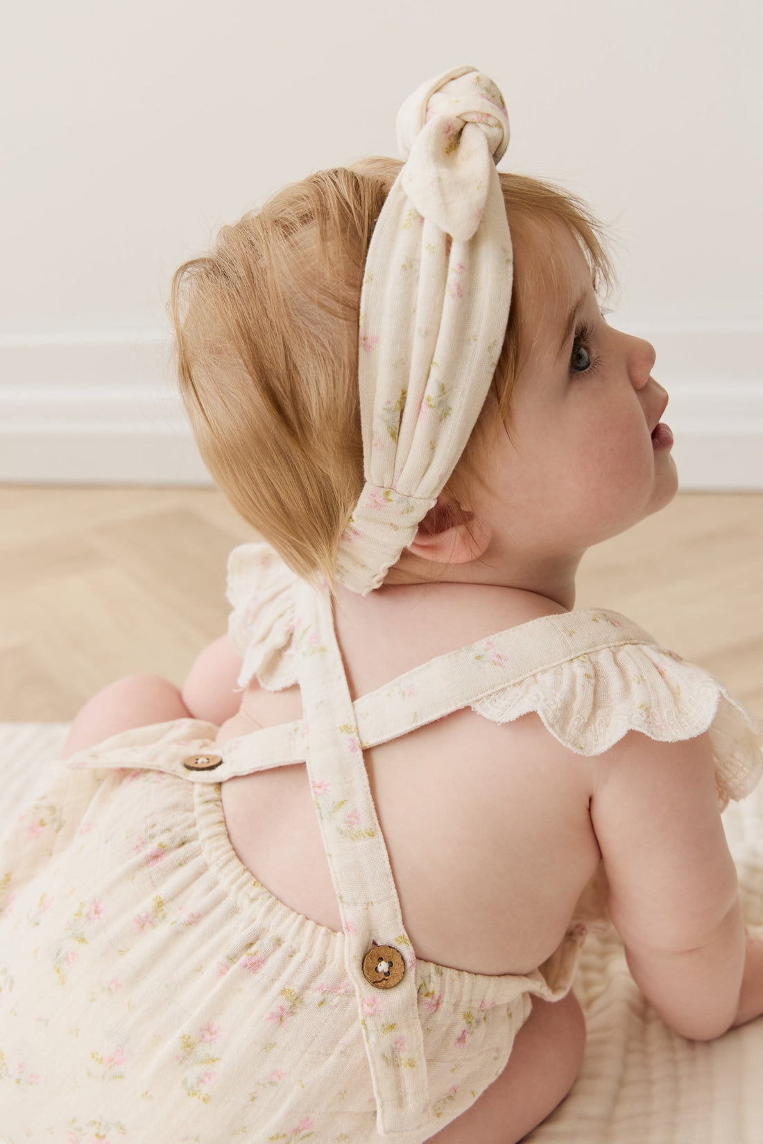 Organic Cotton Muslin Luciana Playsuit - Emelia Pink Childrens Playsuit from Jamie Kay Australia