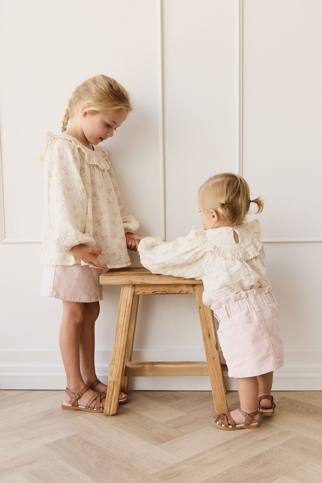 Organic Cotton Muslin Cleo Blouse - Emelia Pink Childrens Top from Jamie Kay Australia