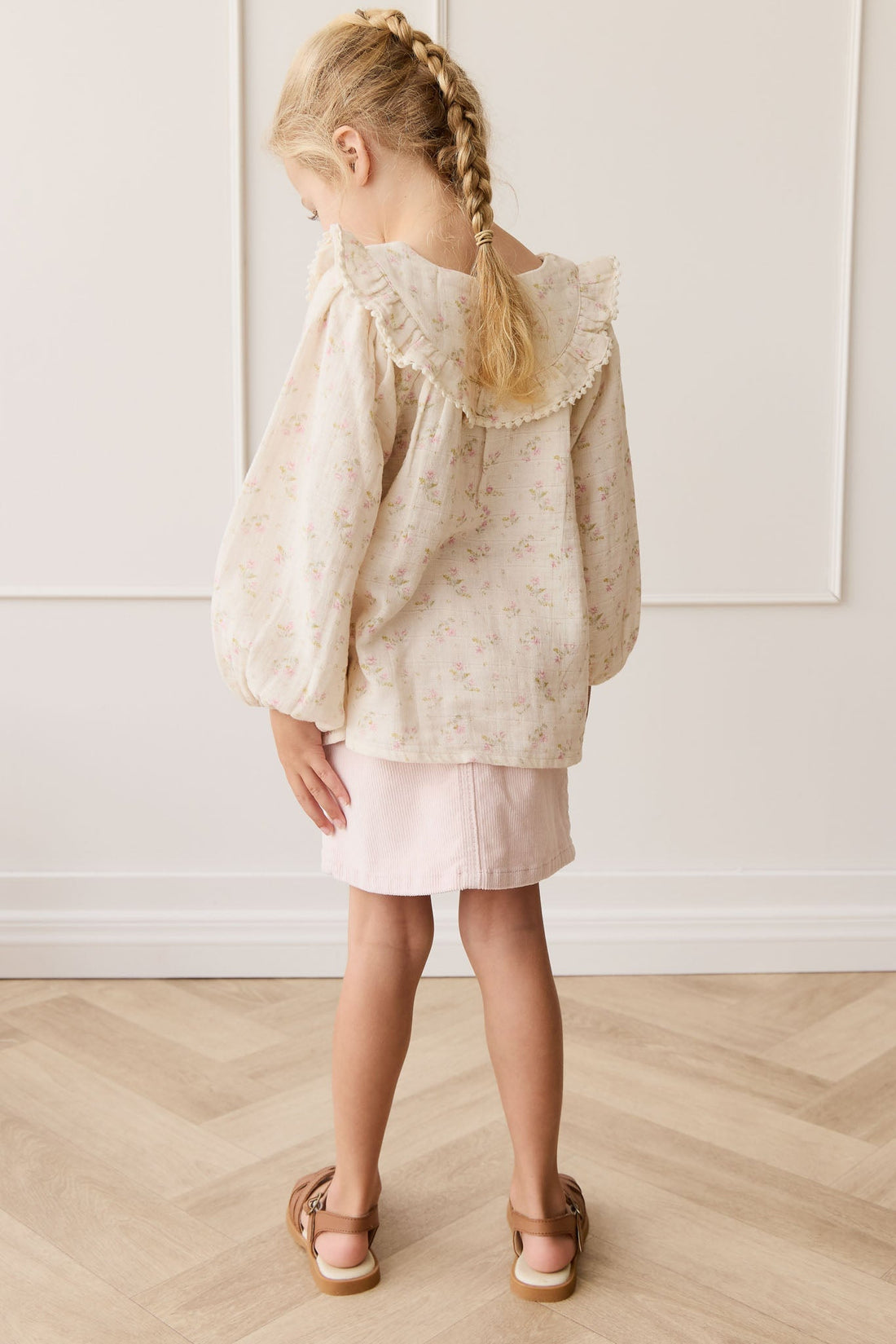 Organic Cotton Muslin Cleo Blouse - Emelia Pink Childrens Top from Jamie Kay Australia