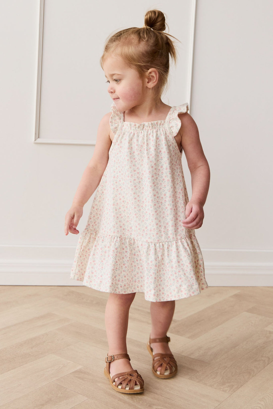 Organic Cotton Nelly Dress - Posy Garden Pink Childrens Dress from Jamie Kay Australia