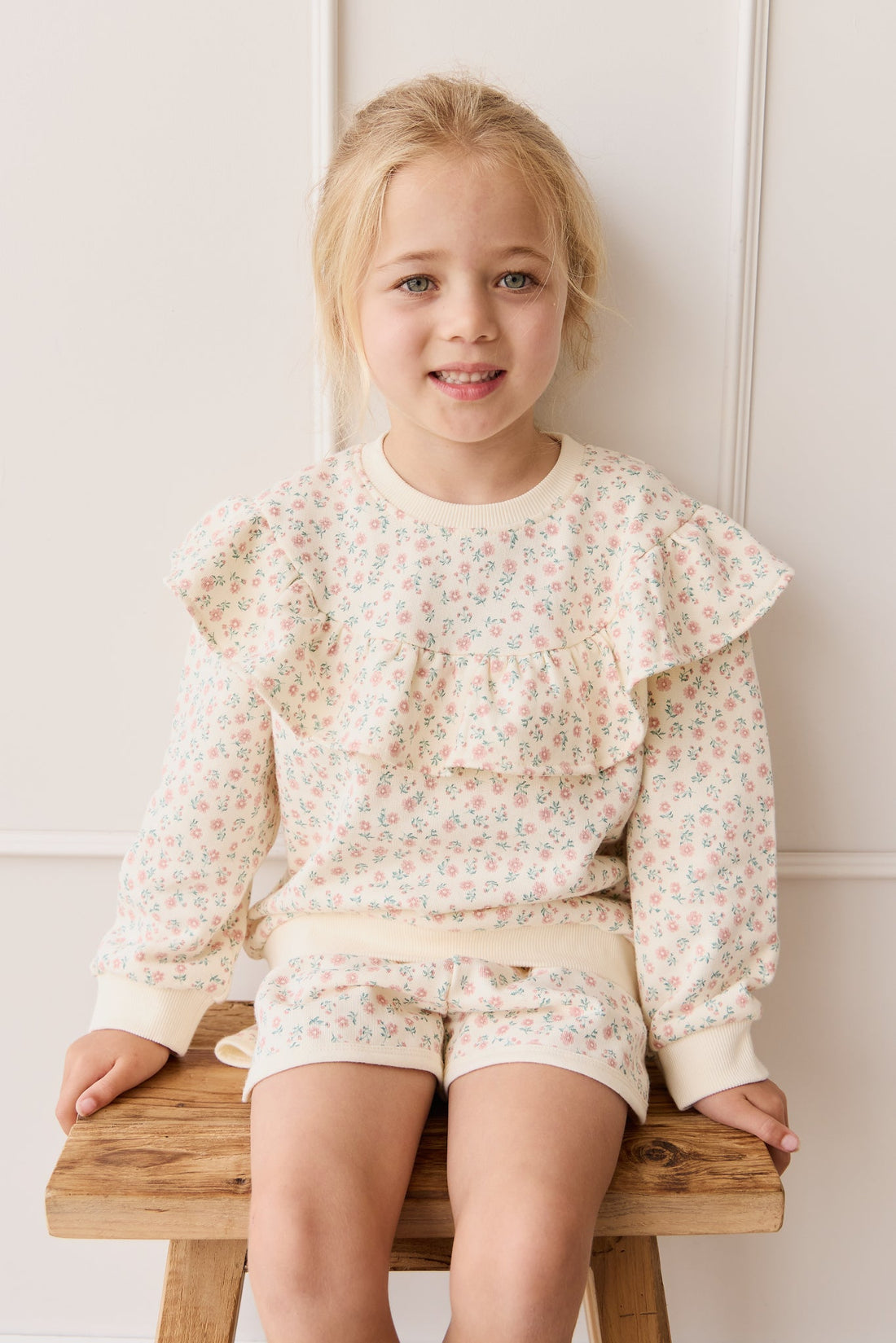 Organic Cotton Mckinley Sweatshirt - Posy Garden Pink Childrens Top from Jamie Kay Australia