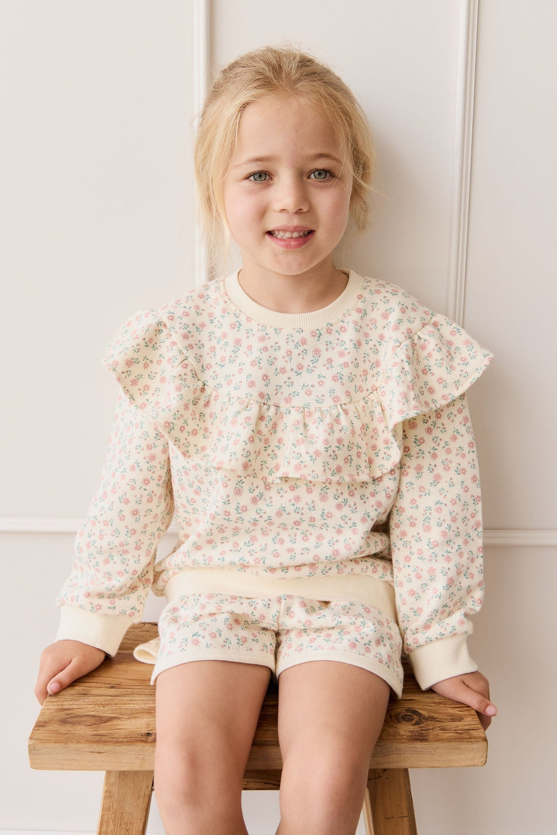 Organic Cotton Mckinley Sweatshirt - Posy Garden Pink Childrens Top from Jamie Kay Australia