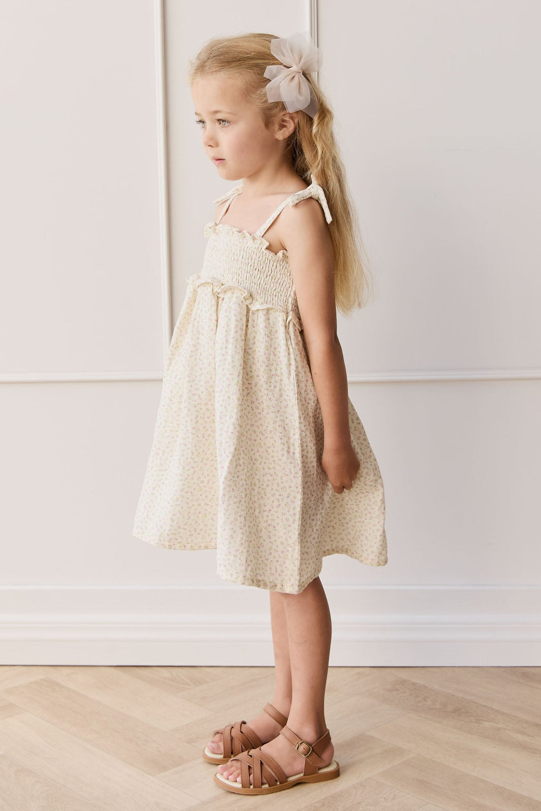 Organic Cotton Muslin Cleo Dress - Pippa Pink Childrens Dress from Jamie Kay Australia