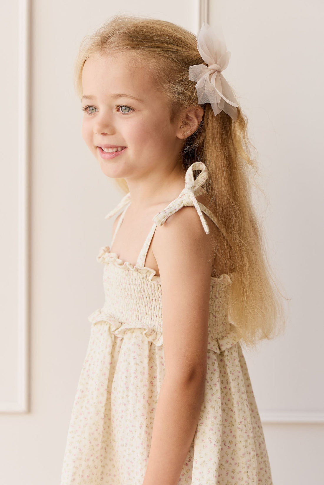 Organic Cotton Muslin Cleo Dress - Pippa Pink Childrens Dress from Jamie Kay Australia