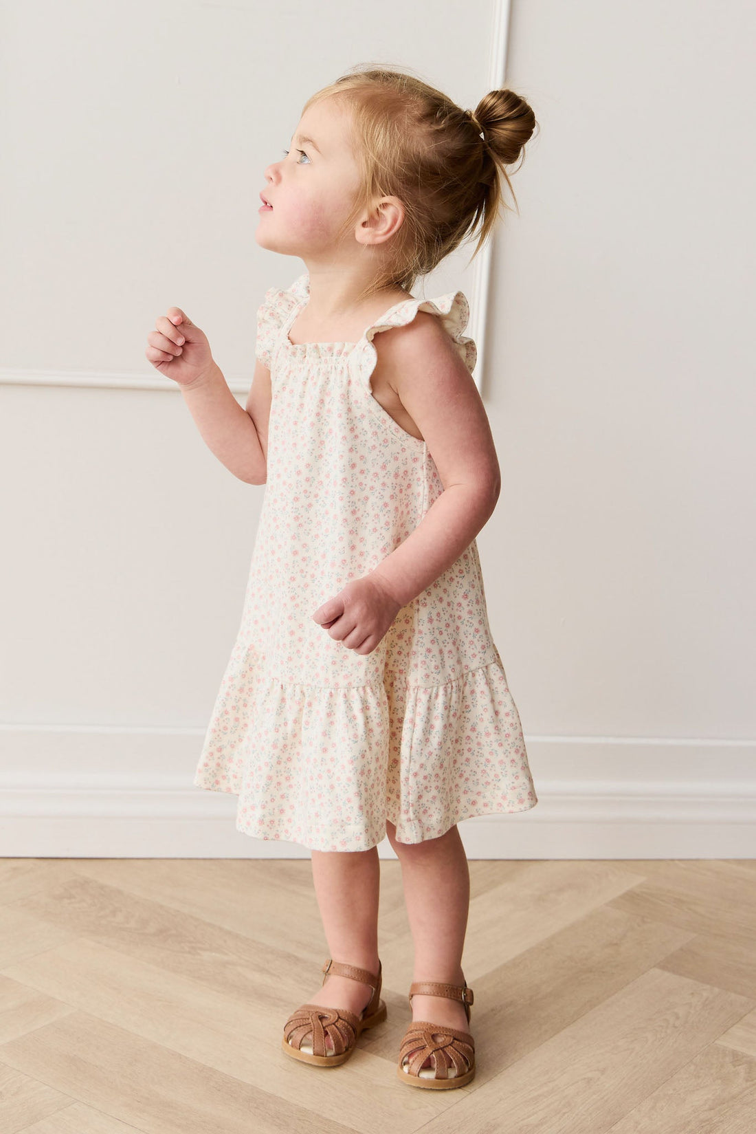 Organic Cotton Nelly Dress - Posy Garden Pink Childrens Dress from Jamie Kay Australia