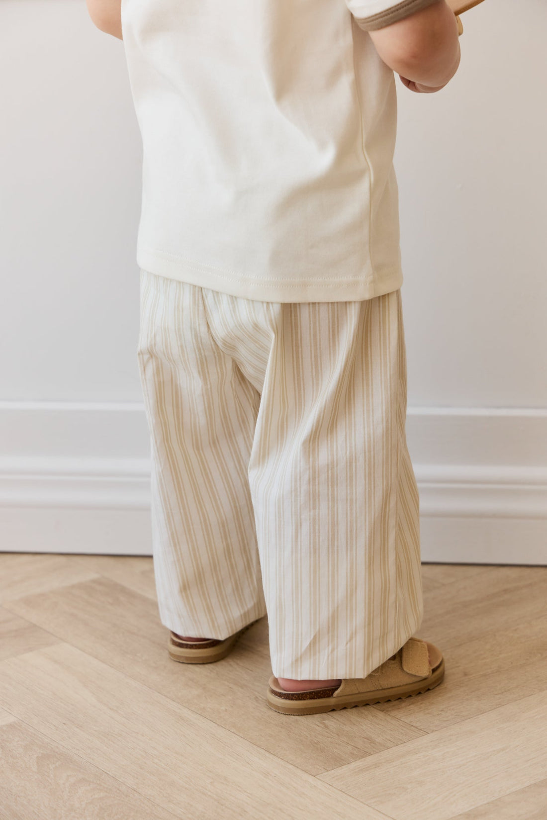 Organic Cotton Kingston Pant - Variegated Stripe Foam Childrens Pant from Jamie Kay Australia